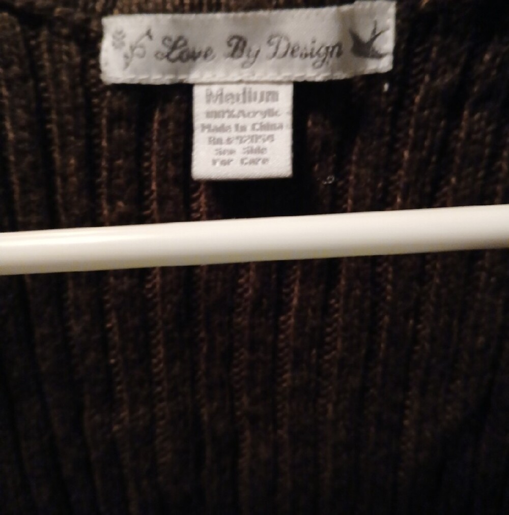 Women’s Fringe Knit Vest- Dark Brown - Picture 2 of 5